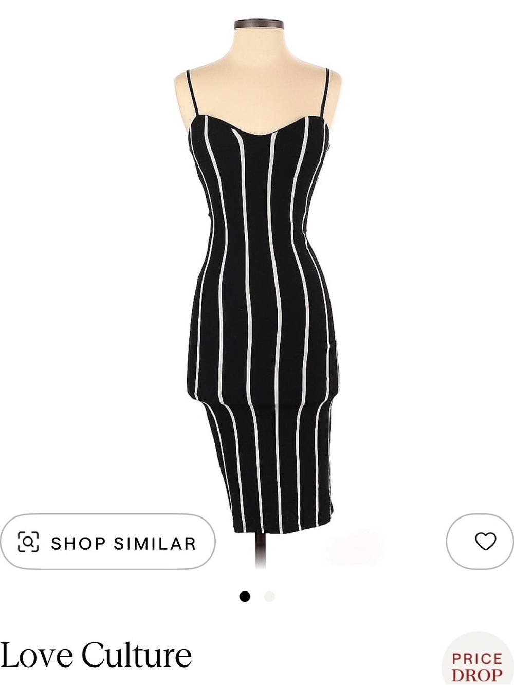 Love Culture Black & White Vertical Stripe Midi Dress